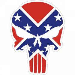 Confederate Flag Punisher Skull - Sticker