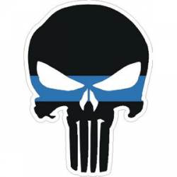 Thin Blue Line Punisher Skull - Sticker