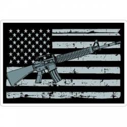 Subdued Distressed American Flag AR15 - Sticker