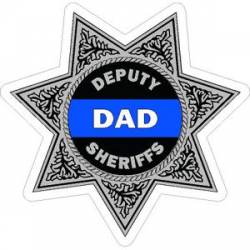 Thin Blue Line Deputy Sheriff's Dad 7 Point Badge - Sticker