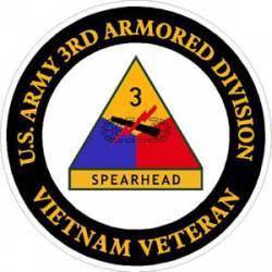 U.S. Army 3rd Armored Division Vietnam Veteran - Sticker