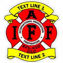 Custom IAFF International Association Firefighters Yellow Banners - Sticker
