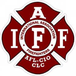 Dark Red IAFF International Association Firefighters - Sticker