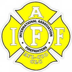 Yellow IAFF International Association Firefighters - Sticker