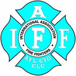 Aqua Blue IAFF International Association Firefighters - Sticker