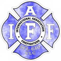 Blue & White IAFF International Association Firefighters - Sticker