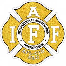 Gold IAFF International Association Firefighters - Sticker