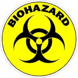 Yellow Biohazard Round - Sticker