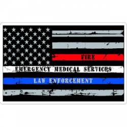Thin Red White & Blue Line Distressed American Flag - Sticker