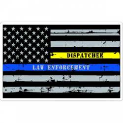 Thin Yellow & Blue Line Distressed American Flag - Sticker