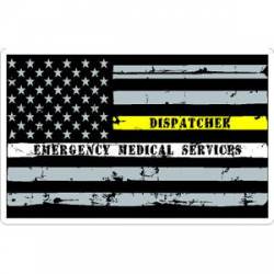 Thin Yellow & White Line Distressed American Flag - Sticker