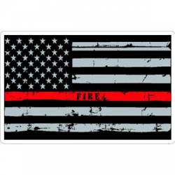 Thin Red Line Fire Distressed American Flag - Sticker