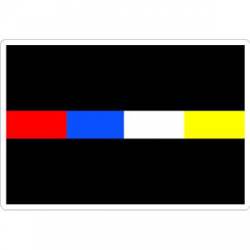 Thin Blue Red White Yellow Line - Sticker
