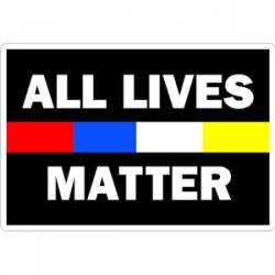 All Lives Matter Blue Red White Yellow Line - Sticker