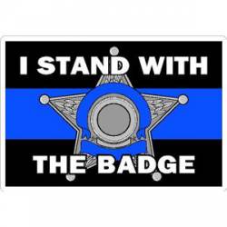 Thin Blue Line 5 Point I Stand With The Badge - Sticker