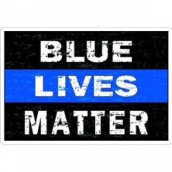 Thin Blue Line Blue Lives Matter Distressed - Sticker