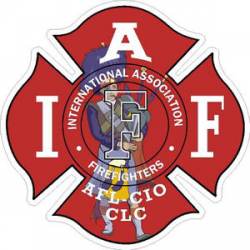 Bagpipes Honorguard Red IAFF International Association Firefighters - Sticker
