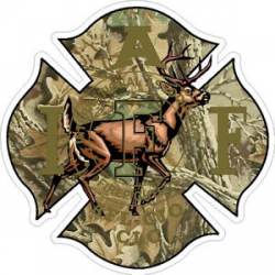 Camo Deer Hunter IAFF International Association Firefighters - Sticker