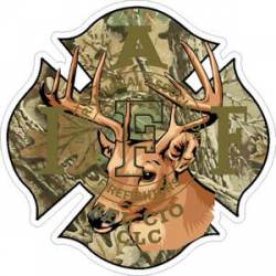 Camo Deer Head IAFF International Association Firefighters - Sticker