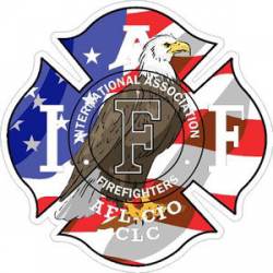 United States Flag & Eagle IAFF International Association Firefighters - Sticker