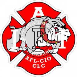 Bull Dog IAFF International Association Firefighters - Sticker