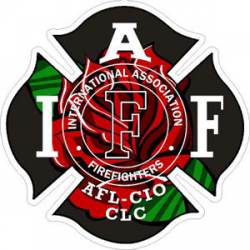 Red Rose IAFF International Association Firefighters - Sticker