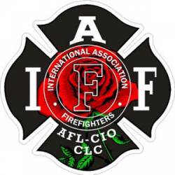 Rose IAFF International Association Firefighters - Sticker