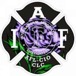 Purple Rose IAFF International Association Firefighters - Sticker