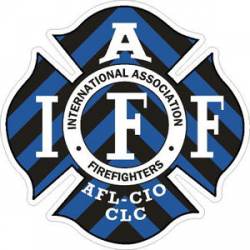 Black & Blue Chevrons IAFF International Association Firefighters - Sticker