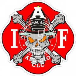 Skull & Cross Bones IAFF International Association Firefighters - Sticker