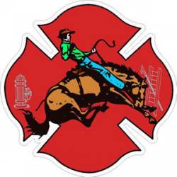Rodeo Firefighter Maltese Cross - Sticker