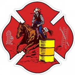 Rodeo Barrel Racing Firefighter Maltese Cross - Sticker