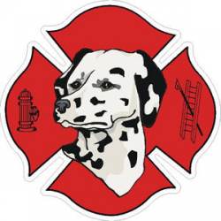 Dalmatian Firefighter Maltese Cross - Sticker