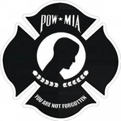 POW/MIA Firefighter Maltese Cross - Sticker