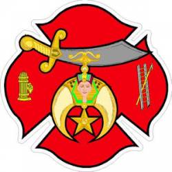 Shriner Firefighter Maltese Cross - Sticker