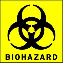 Biohazard Black On Yellow Square Symbol - Sticker