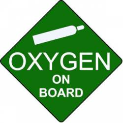 Oxygen On Board Green Diamond - Sticker