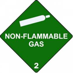 Non-Flammable Gas #2 Green Diamond - Sticker