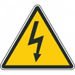 Caution Electrical Shock / Electrocution Hazard Yellow Diamond - Sticker