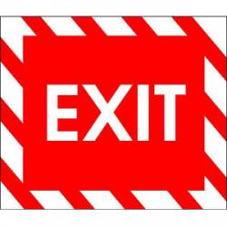 Exit Sign Red & White - Sticker
