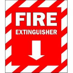 Fire Extinguisher Below Sign Red & White - Sticker