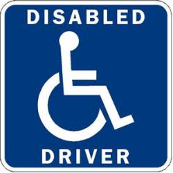 Disabled Driver Wheelchair Accessible Sign Square - Sticker