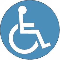 Handicapped Wheelchair Accessible Sign Round Circle - Sticker