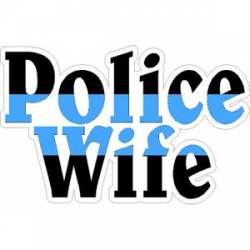 Thin Blue Line Police Wife Script Text - Sticker