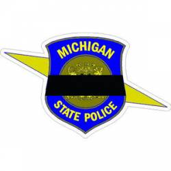 Thin Black Line Mourning Michigan State Police - Sticker