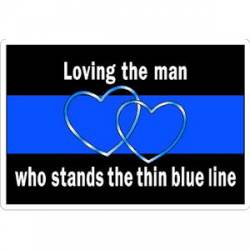 Thin Blue Line Love The Man Who Stands The Thin Blue Line - Sticker
