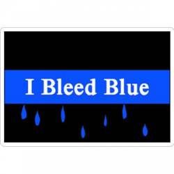 Thin Blue Line I Bleed Blue - Sticker