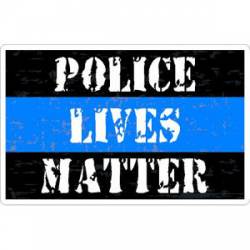 Thin Blue Line Police Lives Matter White Distressed - Sticker