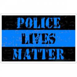 Thin Blue Line Police Lives Matter Black & Blue Distressed - Sticker