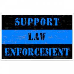 Thin Blue Line Support Law Enforcement Black & Blue Distressed - Sticker